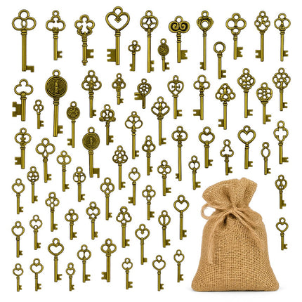 Waterval Antique Keys 75 stuks brons - afbeelding 1