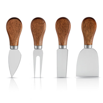 Waterval kaasmessenset 4-delig zilver-hout - afbeelding 1
