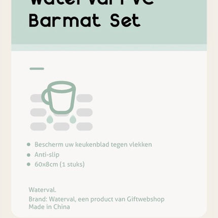 Waterval Barmat 60x8 zwart - afbeelding 2