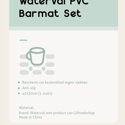 Waterval Barmat 45x30 zwart - afbeelding 2