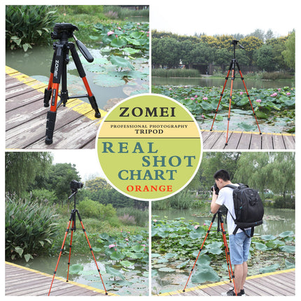 Professioneel Universeel Lichtgewicht DSLR Camerastatief - Voor de Sony / Canon / Nikon Camera – Tripod 140CM - Oranje