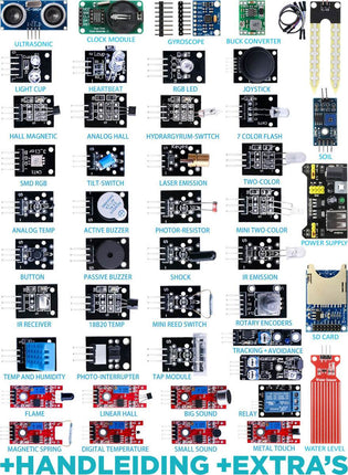 GWS Sensor Set Geschikt voor Arduino & Raspberry - Plastic Case - 43-Delig