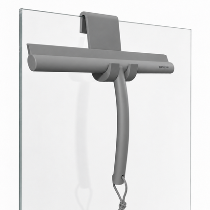 Waterval Luxe Siliconen Douchewisser Antraciet - Met Raamhaak Zonder Boren - Vloertrekker - Trekker Douche en Badkamer - 24 cm
