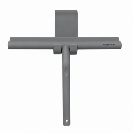 Waterval Luxe Siliconen Douchewisser Antraciet - Met Raamhaak Zonder Boren - Vloertrekker - Trekker Douche en Badkamer - 24 cm