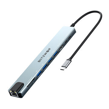 10-in-1 USB C-hub met 4K HD, Gigabit Ethernet, 3.5 Geluid, USB3.0, Type C Power Docking Station voor Tablets en Laptops 10-in-1 USB C-hub met 4K HD, Gigabit Ethernet, 3.5 Geluid, USB3.0, Type C Power Docking Station voor Tablets en Laptops