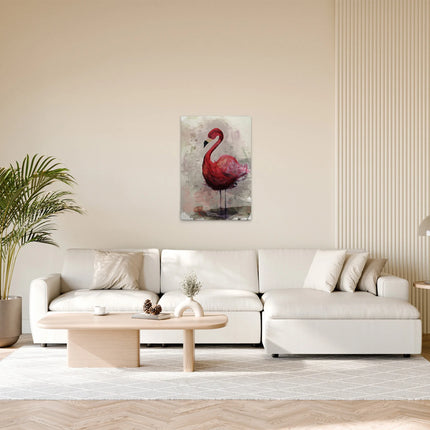 Flamingo Aquarel canvas schilderij – afbeelding 3