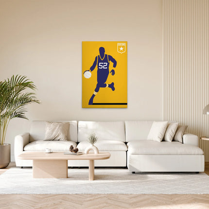 Retro Basketbalspeler canvas schilderij – afbeelding 3