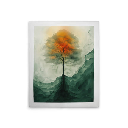 Aquarel Boom canvas schilderij – afbeelding 1