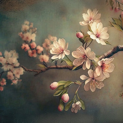Kersenbloesem canvas in roze, grijs en bruin – detail 6
