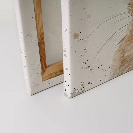 Baby konijn canvas in wit, bruin en beige – detail 4