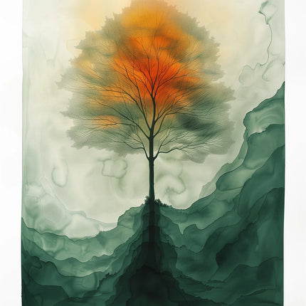 Aquarel Boom canvas schilderij – afbeelding 6