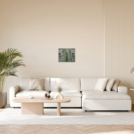 Kimono canvas in groen, blauw, bruin en crème – detail 3