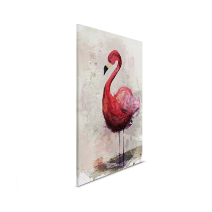 Flamingo Aquarel canvas schilderij – afbeelding 5