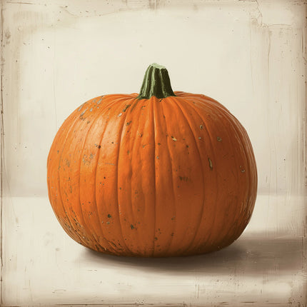 Pompoen canvas in crème, beige, oranje en groen – detail 6