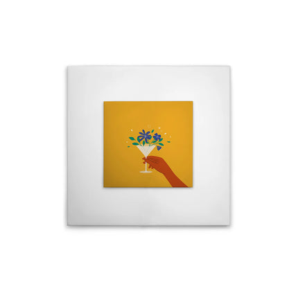 Bloemen in Glas canvas schilderij – afbeelding 1