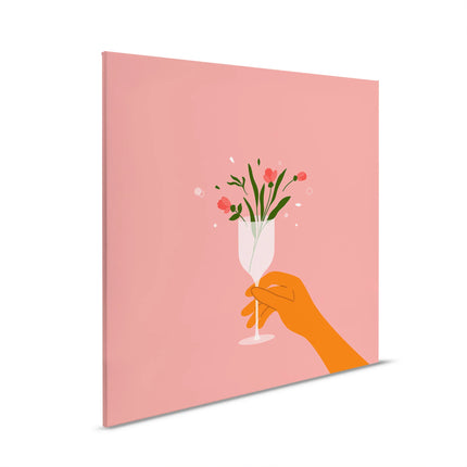 Bloemen in Glas canvas schilderij – afbeelding 6
