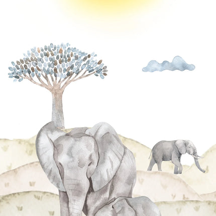 Safari Squad Olifanten canvas schilderij – afbeelding 5