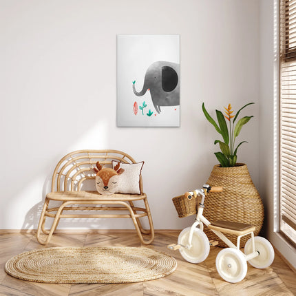 Aquarel Olifant canvas schilderij – afbeelding 3