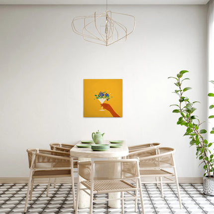 Bloemen in Glas canvas schilderij – afbeelding 3