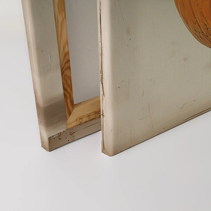 Pompoen canvas in crème, beige, oranje en groen – detail 4