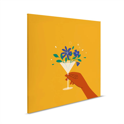 Bloemen in Glas canvas schilderij – afbeelding 6