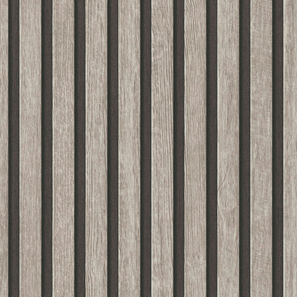 VAREVUNE - Modern houtlook lattenbehang - Grijs en zwart – afbeelding 12