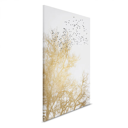 Golden Skies canvas met goudkleurig boomlandschap – detail 5