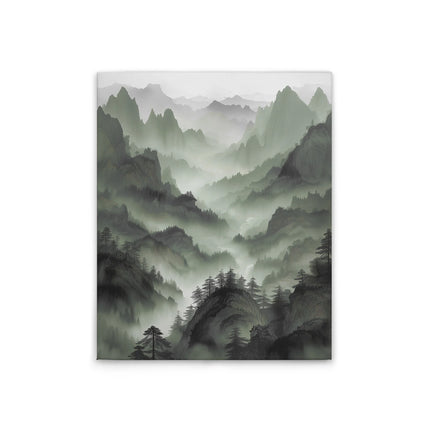 Aziatisch Berglandschap canvas schilderij – afbeelding 1
