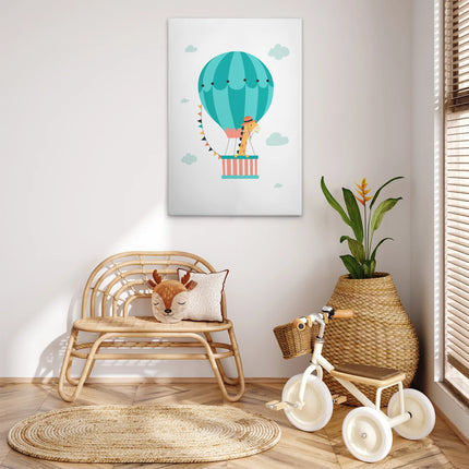 Luchtballon Giraf canvas schilderij – afbeelding 3