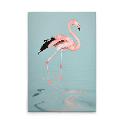 Flamingo in het Water canvas schilderij – afbeelding 1