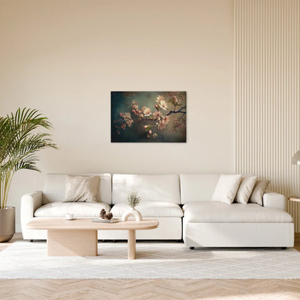 Kersenbloesem canvas in roze, grijs en bruin – detail 3