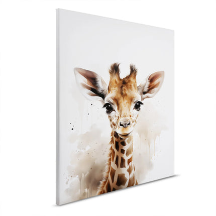 Baby giraf canvas in wit, bruin en beige – detail 6