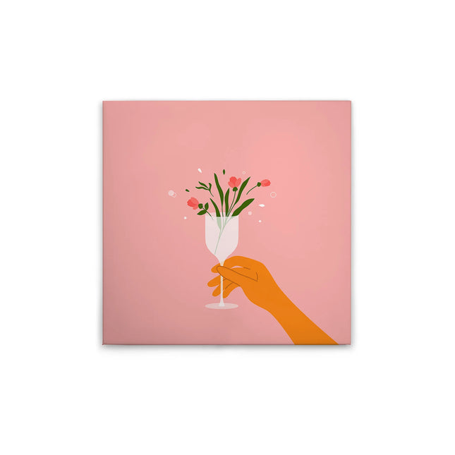 Bloemen in Glas canvas schilderij – afbeelding 7
