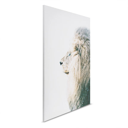 Leeuw in de Sneeuw canvas schilderij – afbeelding 6