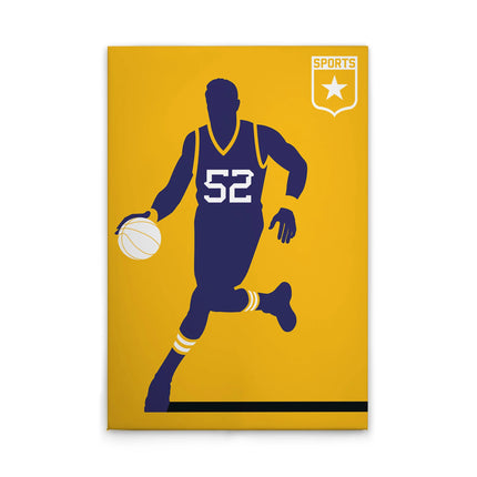 Retro Basketbalspeler canvas schilderij – afbeelding 1