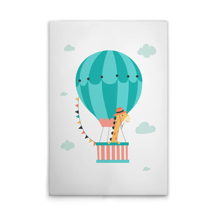 Luchtballon Giraf canvas schilderij – afbeelding 1