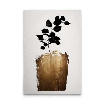 Golden Scabiosa canvas schilderij – afbeelding 1