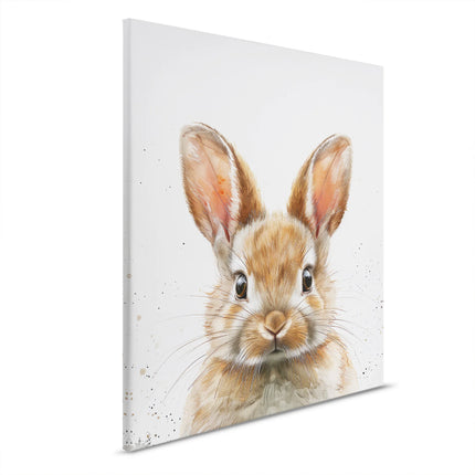Baby konijn canvas in wit, bruin en beige – detail 6