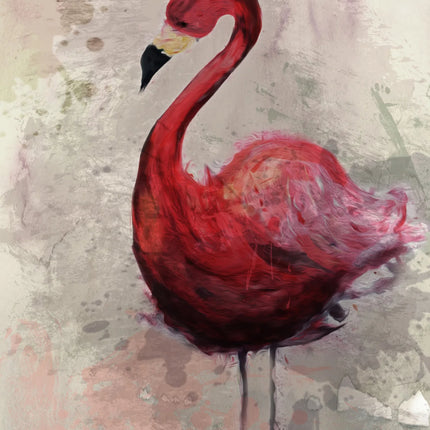 Flamingo Aquarel canvas schilderij – afbeelding 6