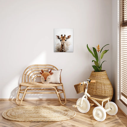 Baby giraf canvas in wit, bruin en beige – detail 3