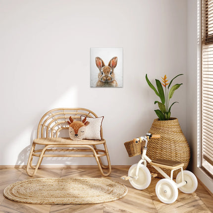 Baby konijn canvas in wit, bruin en beige – detail 3