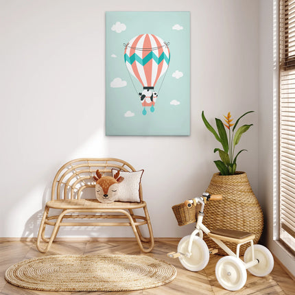 Luchtballon Panda canvas schilderij – afbeelding 3