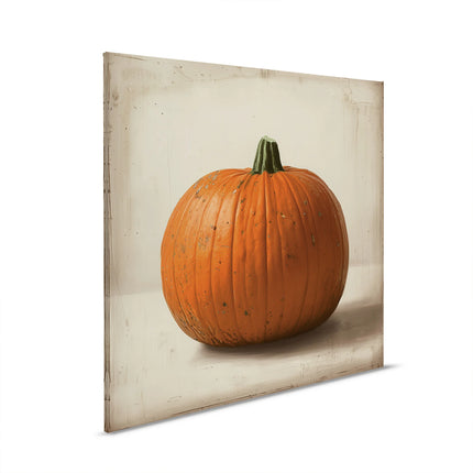 Pompoen canvas in crème, beige, oranje en groen – detail 5