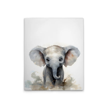 Baby olifant canvas in wit, groen en grijs – detail 7