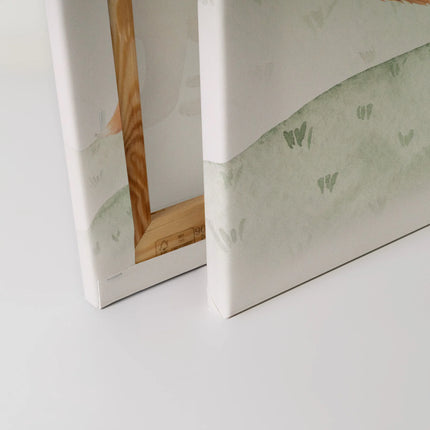 Bosdieren canvas Forest Friends in bruin en groen – detail 4