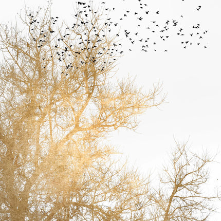 Golden Skies canvas met goudkleurig boomlandschap – detail 6