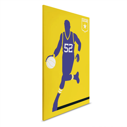 Retro Basketbalspeler canvas schilderij – afbeelding 6