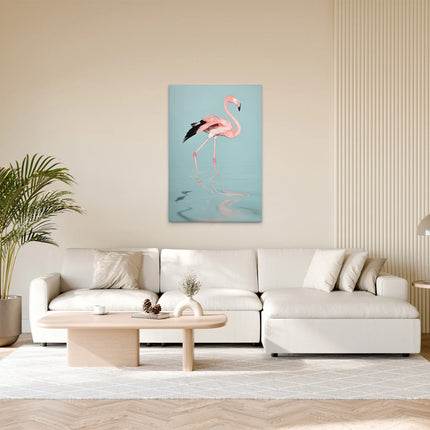 Flamingo in het Water canvas schilderij – afbeelding 3