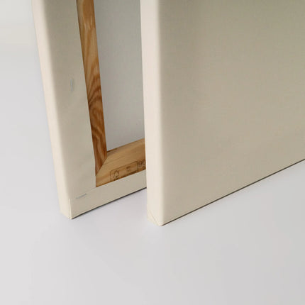 Abstracte gezichten canvas in crème en zwart – detail 4