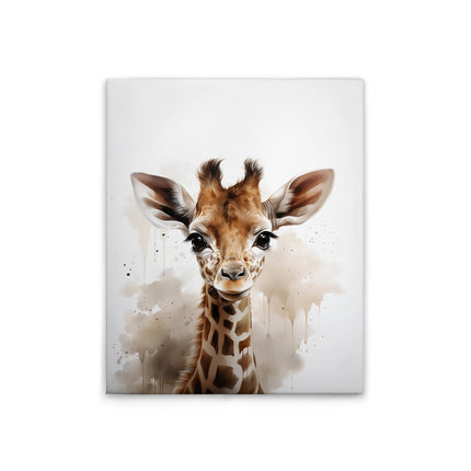 Baby giraf canvas in wit, bruin en beige